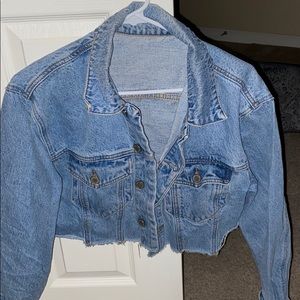 Cropped Light Denim Jacket